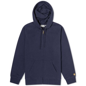 カーハート メンズ ジャケット・ブルゾン アウター Carhartt WIP Hooded Chase Jacket Dark Navy & Gold