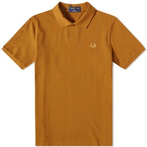 フレッドペリー メンズ ポロシャツ トップス Fred Perry Authentic One Button Polo Dark Caramel