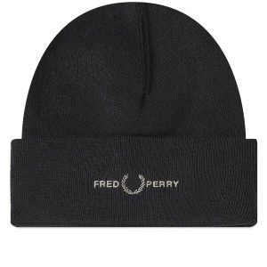 フレッドペリー メンズ 帽子 アクセサリー Fred Perry Logo Beanie Black