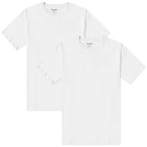 カーハート メンズ Tシャツ トップス Carhartt WIP Standard Crew Tee - 2 Pack White&White