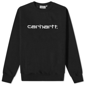 カーハート メンズ パーカー・スウェット アウター Carhartt WIP Logo Sweat Black & White