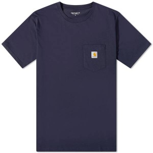 カーハート メンズ Tシャツ トップス Carhartt WIP Pocket Tee Dark Navy