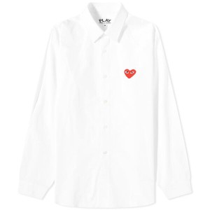 コム・デ・ギャルソン メンズ シャツ トップス Comme des Garcons Play Red Heart Basic Shirt White & Red