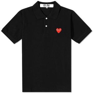 コム・デ・ギャルソン メンズ ポロシャツ トップス Comme des Garcons Play Red Heart Polo Black & Red