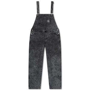 カーハート レディース カジュアルパンツ ボトムス Carhartt WIP Double Knee Bib Black Worn Wash