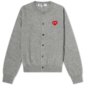 コム・デ・ギャルソン レディース ニット・セーター アウター CDG Play Invader Heart Cardigan Light Grey