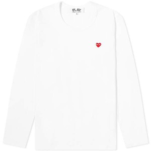 コム・デ・ギャルソン レディース Tシャツ トップス CDG Play Long Sleeve Small Logo Tee White