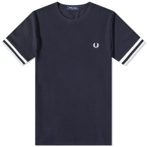 フレッドペリー メンズ Tシャツ トップス Fred Perry Bold Tipped Tee Navy