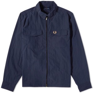 フレッドペリー メンズ シャツ トップス Fred Perry Zip Overshirt Navy