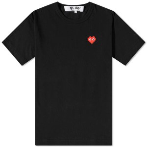 コム・デ・ギャルソン メンズ Tシャツ トップス Comme des Garcons Play Invader Heart T-Shirt Black