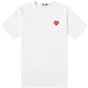 コム・デ・ギャルソン メンズ Tシャツ トップス Comme des Garcons Play Invader Heart Tee White