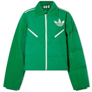 アディダス レディース ジャケット・ブルゾン アウター Adidas Adicolor 70s Velvet Puffer Jacket Green