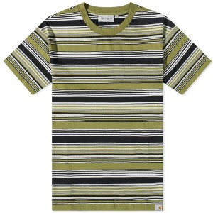 カーハート メンズ Tシャツ トップス Carhartt WIP Lafferty Stripe Tee Kiwi