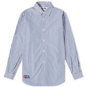 コム・デ・ギャルソン メンズ シャツ トップス Comme des Garcons Play Invader Striped Shirt Blue & White Stripes