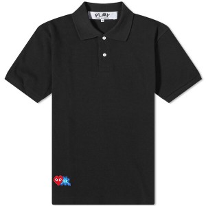 コム・デ・ギャルソン メンズ ポロシャツ トップス Comme des Garcons Play Invader Polo Shirt Black