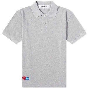 コム・デ・ギャルソン メンズ ポロシャツ トップス Comme des Garcons Play Invader Polo Shirt Grey