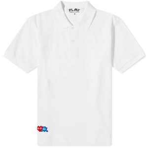 コム・デ・ギャルソン メンズ ポロシャツ トップス Comme des Garcons Play Invader Polo Shirt White