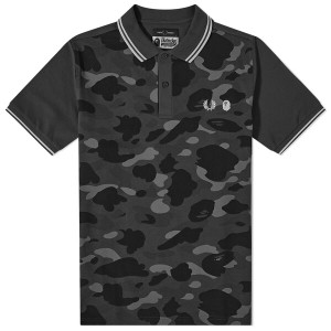 フレッドペリー メンズ ポロシャツ トップス Fred Perry x BAPE Camo Polo Black