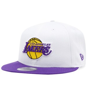 ニューエラ メンズ 帽子 アクセサリー New Era Los Angeles Lakers 9Fifty Adjustable Cap White