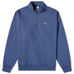 ナイキ メンズ パーカー・スウェット アウター Nike Solo Swoosh Quarter-Zip Midnight Navy & White