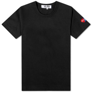 コム・デ・ギャルソン レディース Tシャツ トップス Comme des Garcons Play Women's Invader Sleeve T-Shirt Black