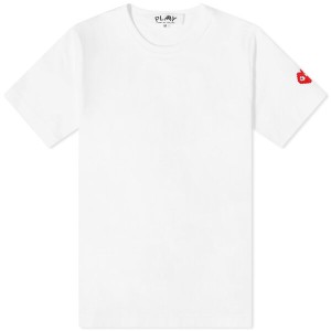 コム・デ・ギャルソン レディース Tシャツ トップス Comme des Garcons Play Women's Invader Sleeve T-Shirt White