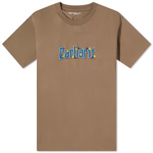 カーハート メンズ Tシャツ トップス Carhartt WIP Spin Script Tee Barista