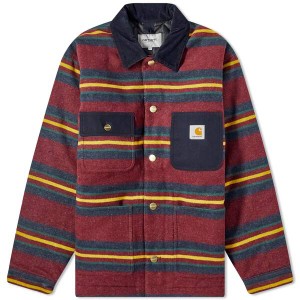 カーハート メンズ ジャケット・ブルゾン アウター Carhartt WIP Oregon Jacket Bordeaux Starco Stripe