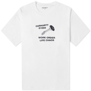 カーハート メンズ Tシャツ トップス Carhartt WIP Strange Screw Tee White