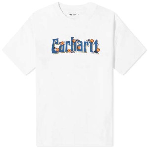 カーハート メンズ Tシャツ トップス Carhartt WIP Spin Script Tee White