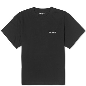 カーハート レディース Tシャツ トップス Carhartt WIP Script Embroidery Logo T-Shirt Black & White