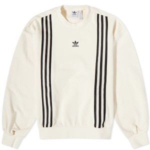 アディダス レディース パーカー・スウェット アウター Adidas Adicolor 3-Stripe Sweat Wonder White