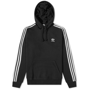 アディダス メンズ パーカー・スウェット アウター Adidas 3 Stripe Hoody Black