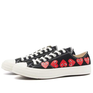 コム・デ・ギャルソン メンズ スニーカー シューズ Comme des Garcons Play x Converse Multi Heart Low Sneaker Black