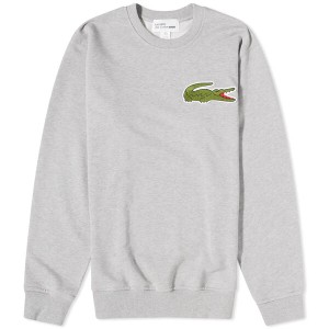 コム・デ・ギャルソン メンズ パーカー・スウェット アウター Comme des Garcons SHIRT x Lacoste Crew Sweat Top Grey