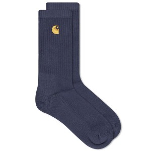 カーハート メンズ 靴下 アンダーウェア Carhartt WIP Chase Socks Blue & Gold