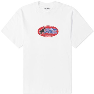 カーハート メンズ Tシャツ トップス Carhartt WIP Cat Sticker T-Shirt White