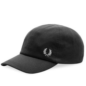 フレッドペリー メンズ 帽子 アクセサリー Fred Perry Pique Classic Cap Black & Snow White