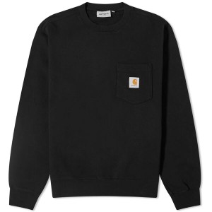 カーハート メンズ パーカー・スウェット アウター Carhartt WIP Pocket Crew Sweat Black