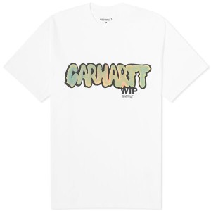 カーハート メンズ Tシャツ トップス Carhartt WIP Drip Logo T-Shirt White