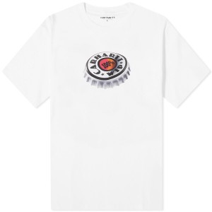 カーハート メンズ Tシャツ トップス Carhartt WIP Bottle Cap T-Shirt White