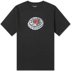 カーハート メンズ Tシャツ トップス Carhartt WIP Bottle Cap T-Shirt Black