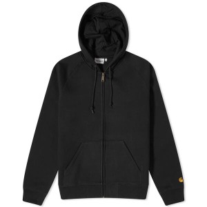 カーハート メンズ ジャケット・ブルゾン アウター Carhartt WIP Hooded Chase Jacket Black & Gold