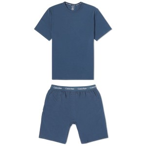 カルバンクライン メンズ ハーフパンツ・ショーツ ボトムス Calvin Klein Short Sleeve Lounge Set Blue