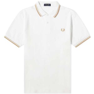 フレッドペリー メンズ ポロシャツ トップス Fred Perry Twin Tipped Polo Snow, Oat & Stone