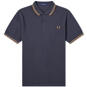 フレッドペリー メンズ ポロシャツ トップス Fred Perry Twin Tipped Polo Grey, Stone & Caramel