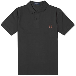 フレッドペリー メンズ ポロシャツ トップス Fred Perry Plain Polo Black & Whisky Brown