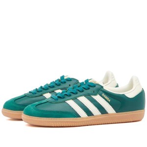 アディダス メンズ スニーカー シューズ Adidas SAMBA OG Collegiate Green, Cream White & Gold Met.