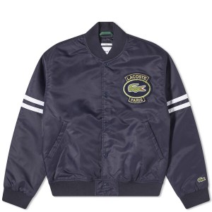 ラコステ メンズ ジャケット・ブルゾン アウター Lacoste Paris Logo Bomber Jacket Abysm