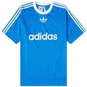 アディダス メンズ Tシャツ トップス Adidas Adicolor Poly T-shirt Bluebird & White